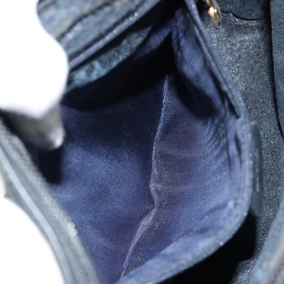 GUCCI Bamboo Hand Bag Leather 2way Navy Gold - Picture 13 of 16